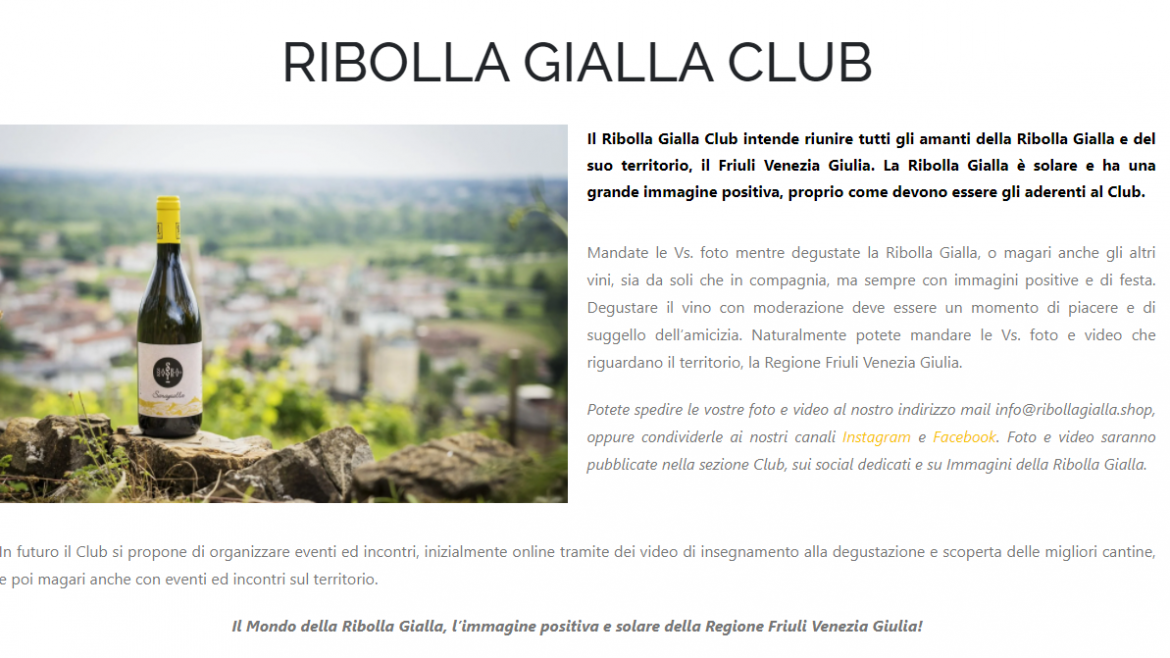 Il CLUB RIBOLLA GIALLA!